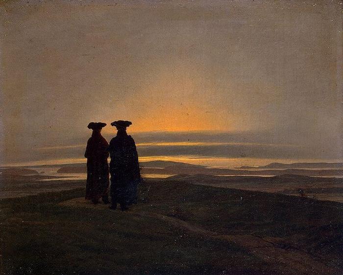 Caspar David Friedrich Sunset oil painting image